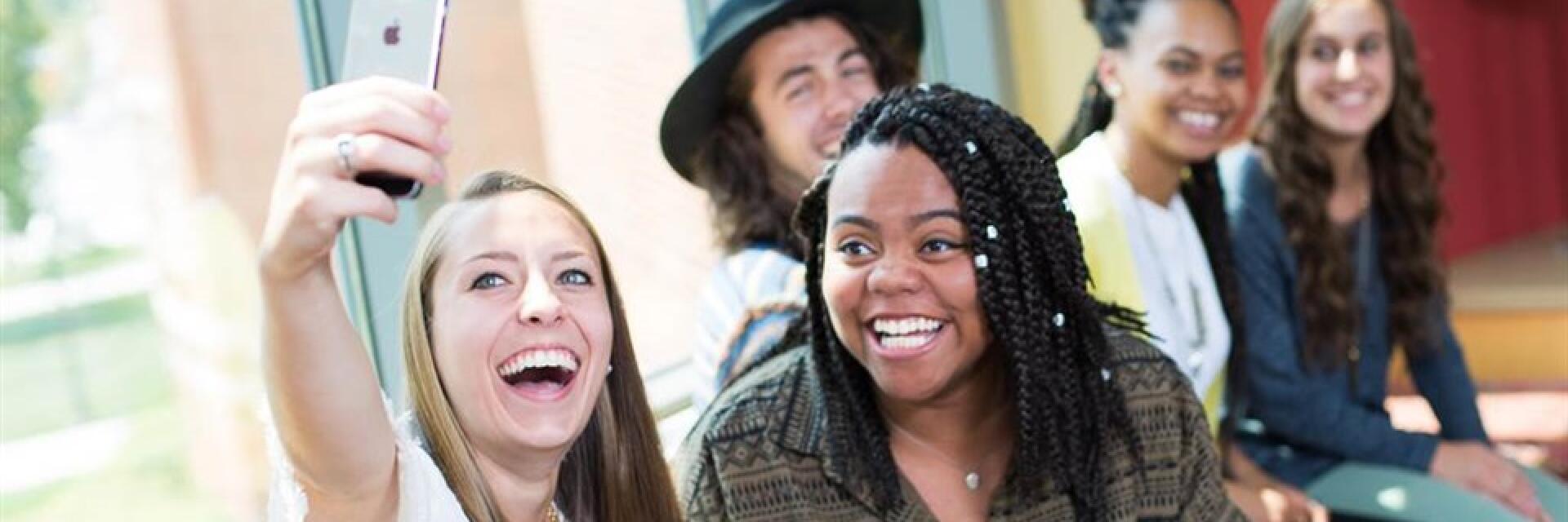 Women taking a selfie